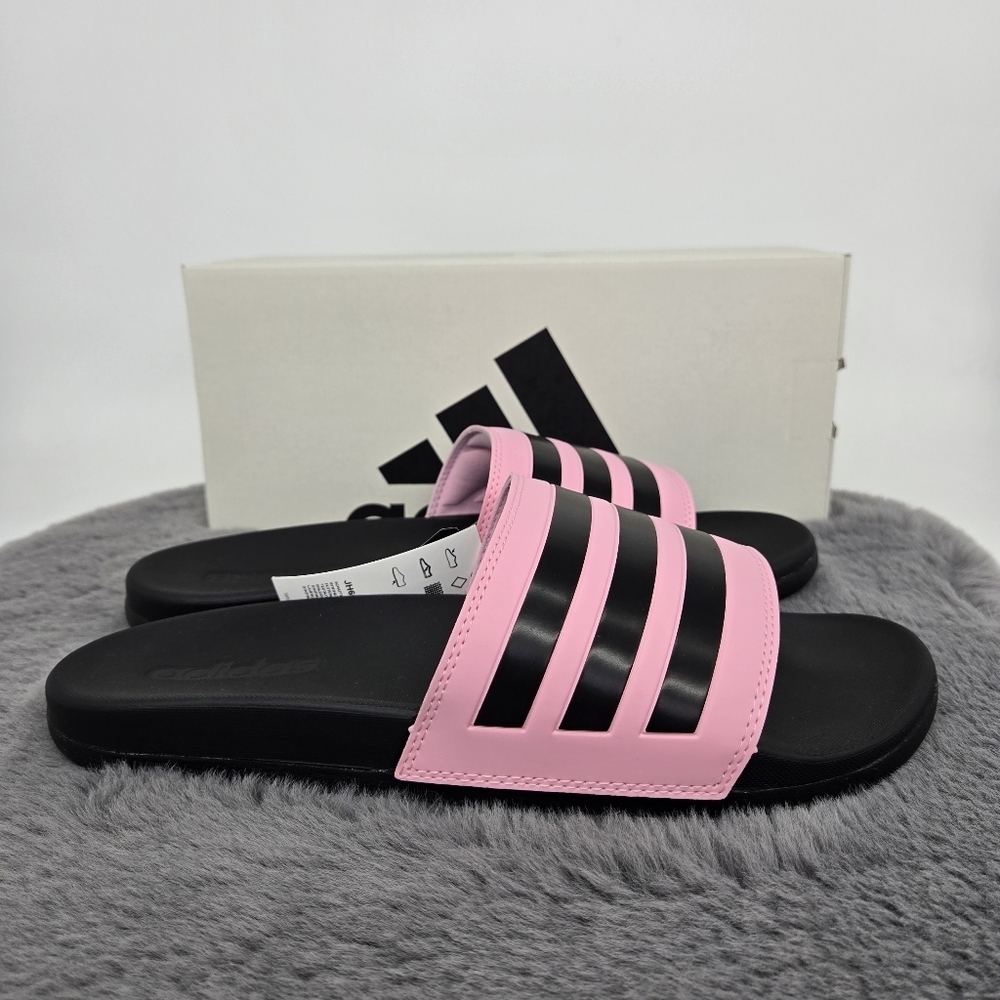 New adidas Adilette Comfort Slides True Pink Core Black Men's Shoes Size 11 - Picture 4 of 7